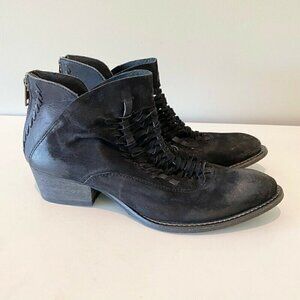 Rebels Womens Ankle Boots Booties Black Leather 9